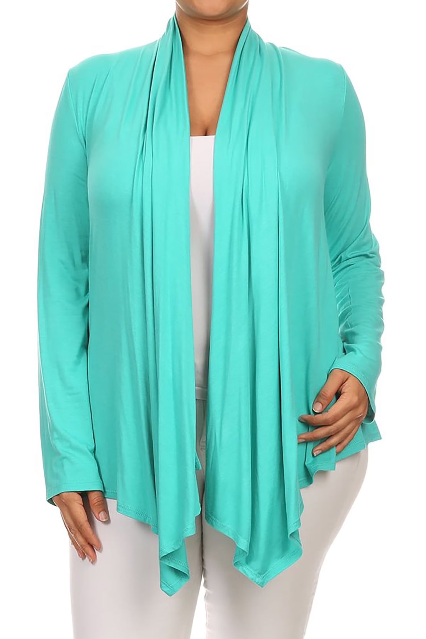 Women'S Solid Open Front Long Sleeve Lightweight Soft Basic Sweater Cardigan