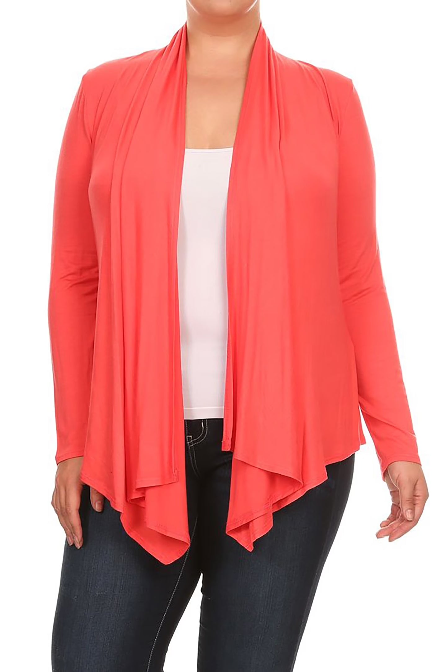 Women'S Solid Open Front Long Sleeve Lightweight Soft Basic Sweater Cardigan