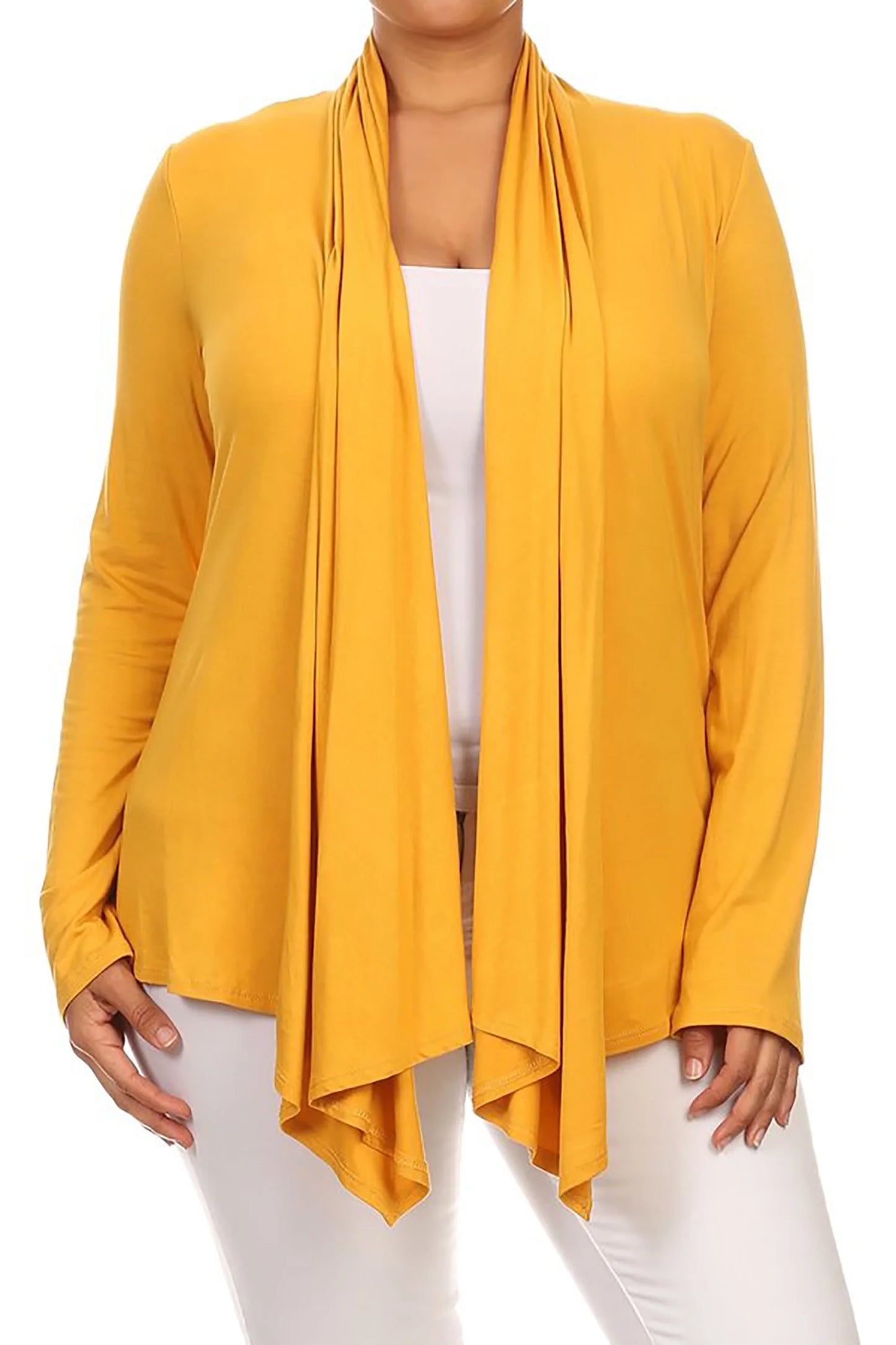 Women'S Solid Open Front Long Sleeve Lightweight Soft Basic Sweater Cardigan