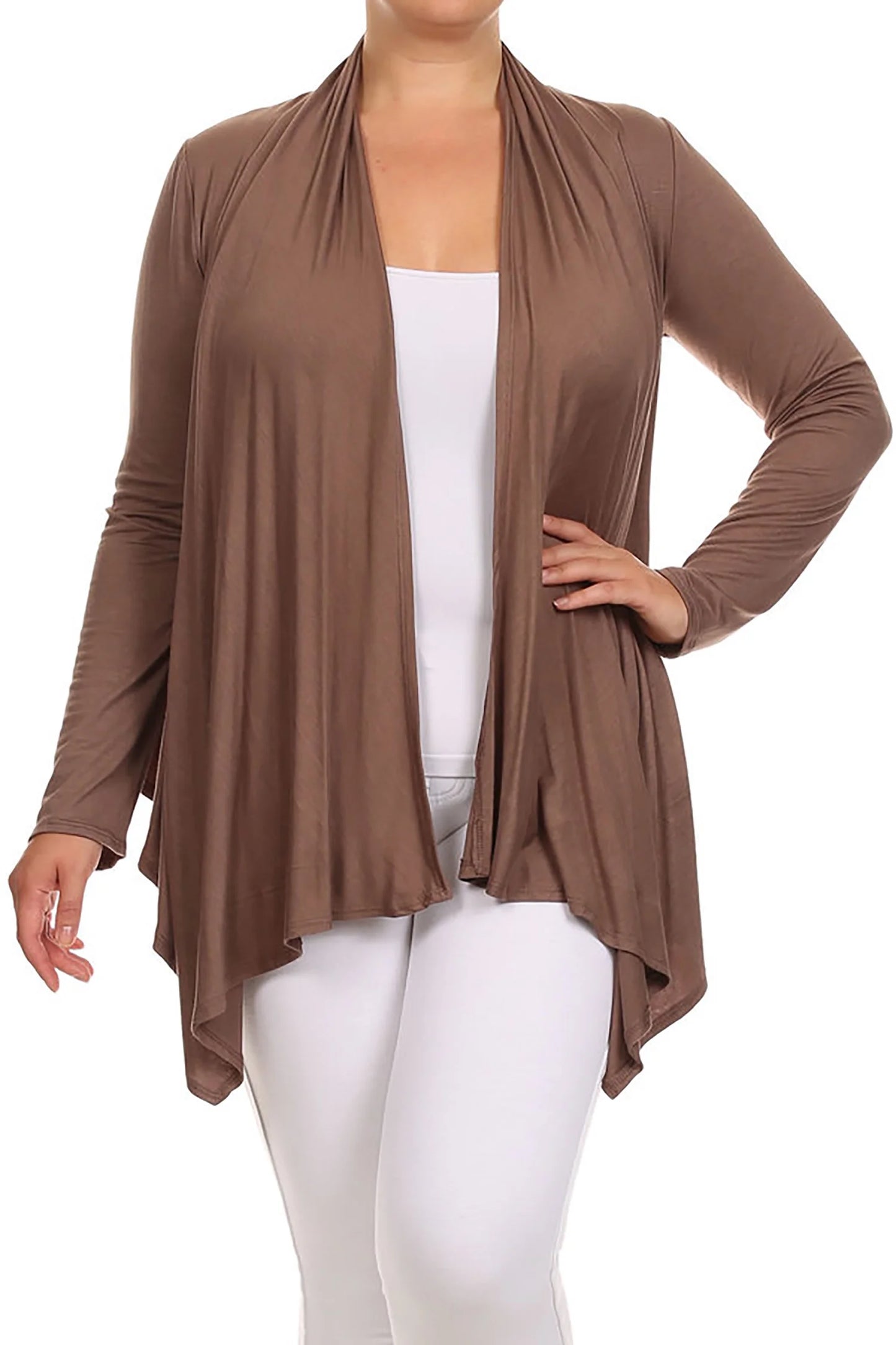 Women'S Solid Open Front Long Sleeve Lightweight Soft Basic Sweater Cardigan