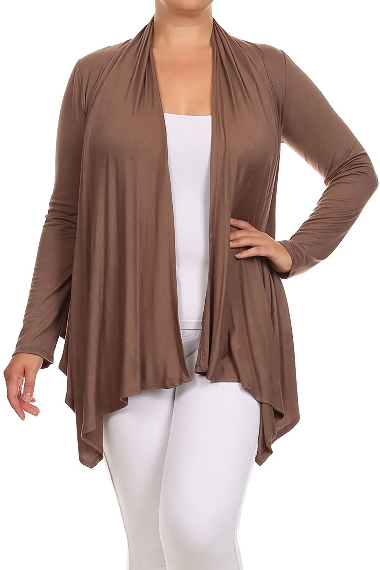 Women'S Solid Open Front Long Sleeve Lightweight Soft Basic Sweater Cardigan