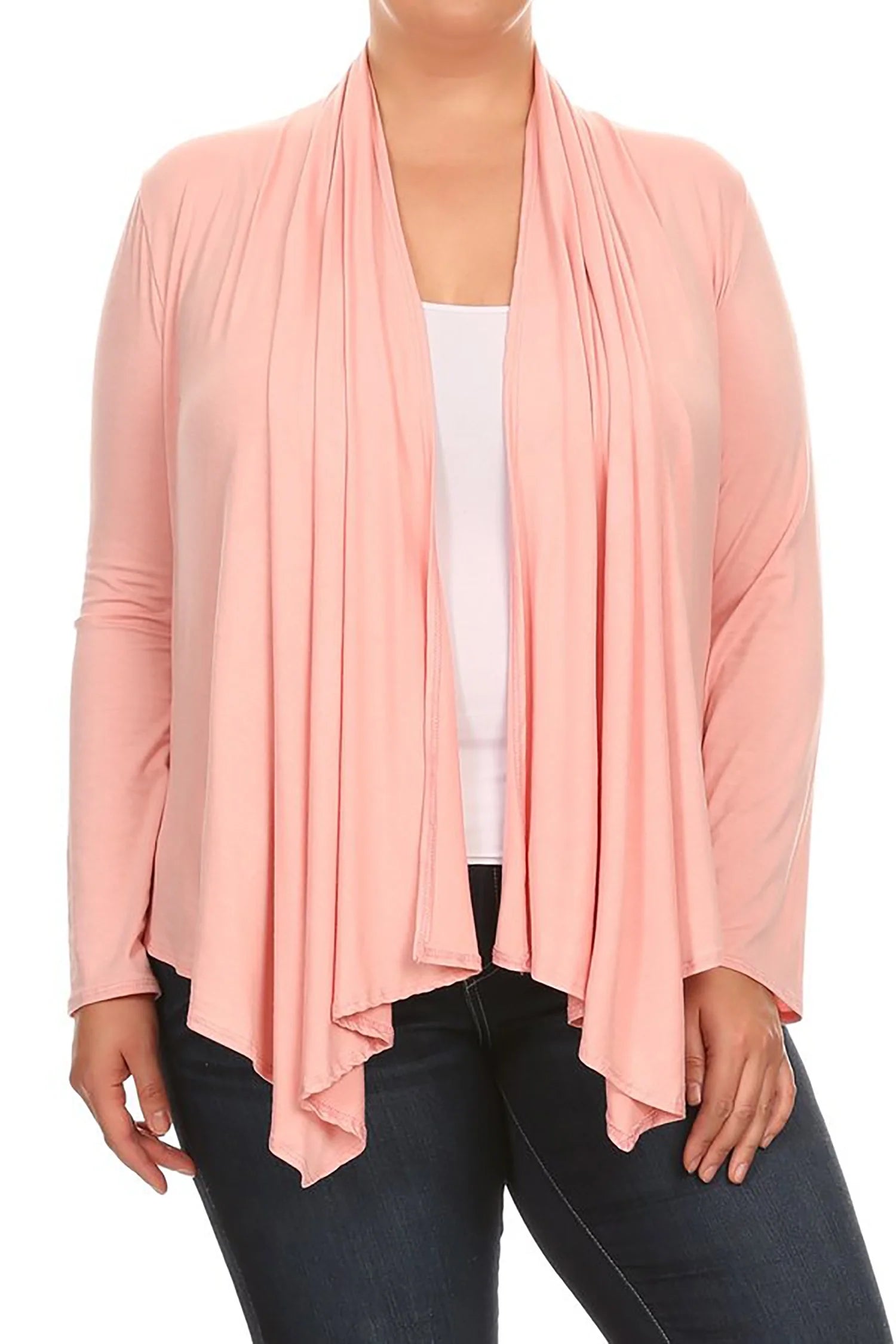 Women'S Solid Open Front Long Sleeve Lightweight Soft Basic Sweater Cardigan