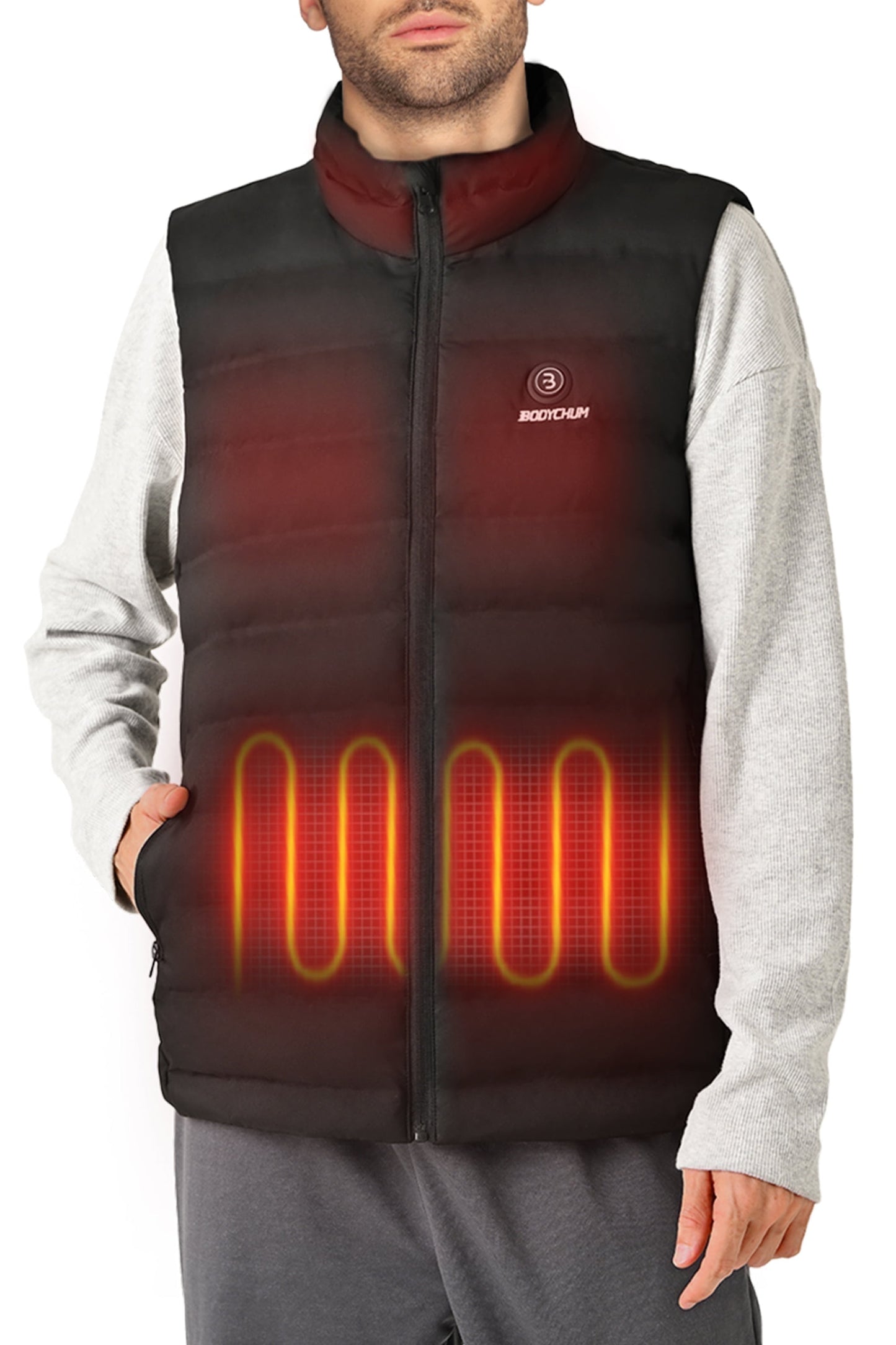 Men'S Heated Vest with No Battery Pack Inclouded, Stocking Stuffers Washable Lightweight Heated Coat with 6 Heating Zones for Skiing, Black, M