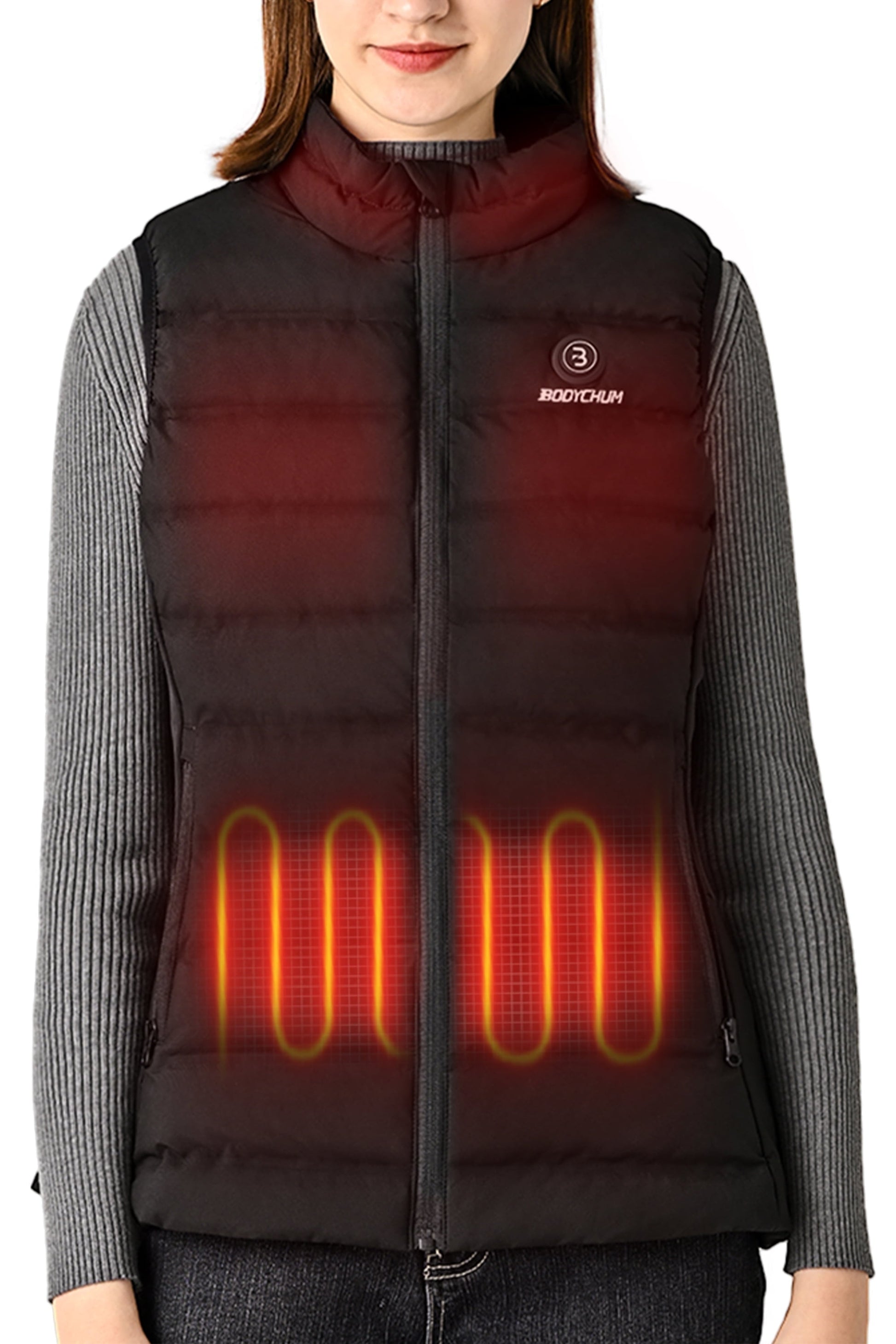 Men'S Heated Vest with No Battery Pack Inclouded, Stocking Stuffers Washable Lightweight Heated Coat with 6 Heating Zones for Skiing, Black, M