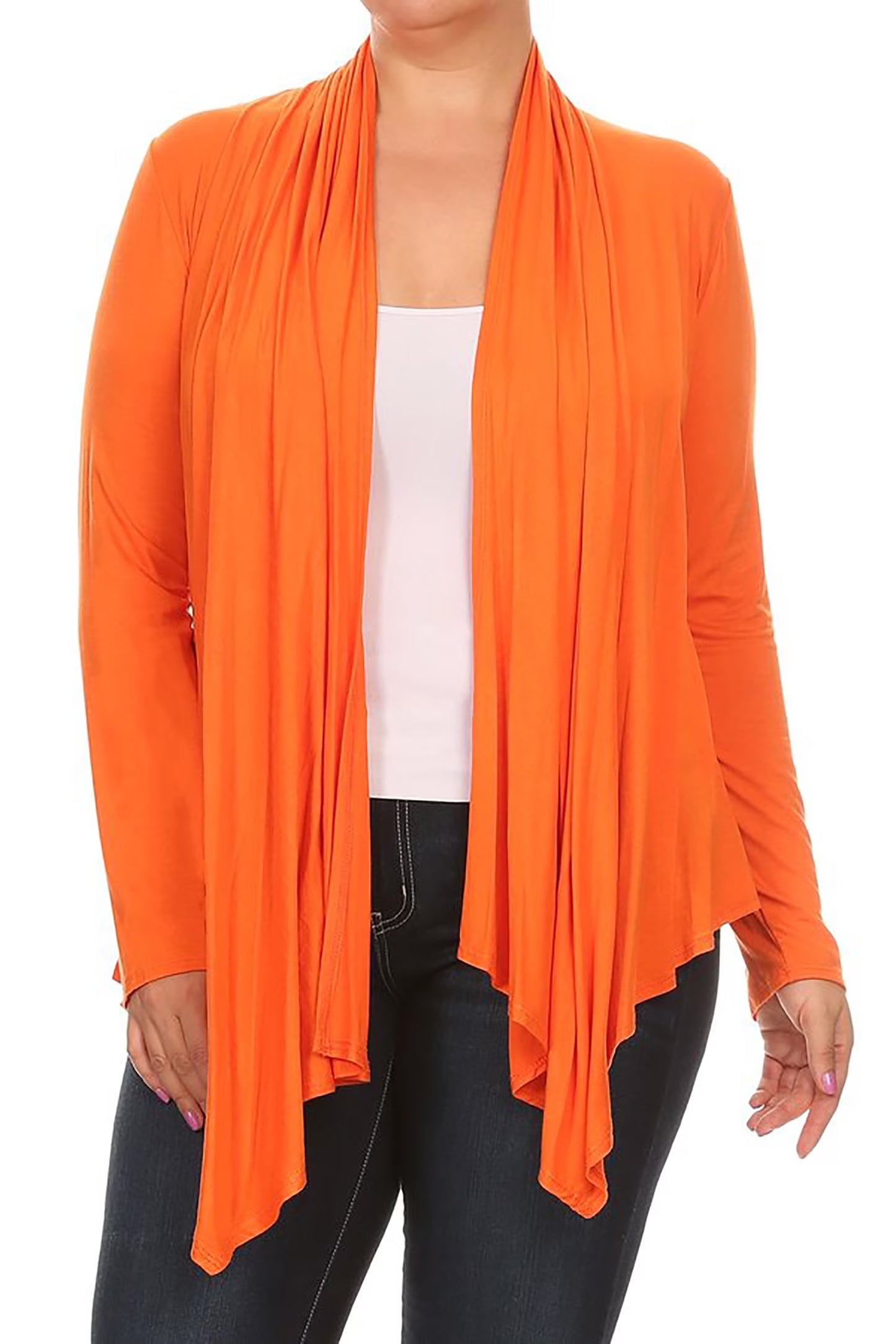 Women'S Solid Open Front Long Sleeve Lightweight Soft Basic Sweater Cardigan