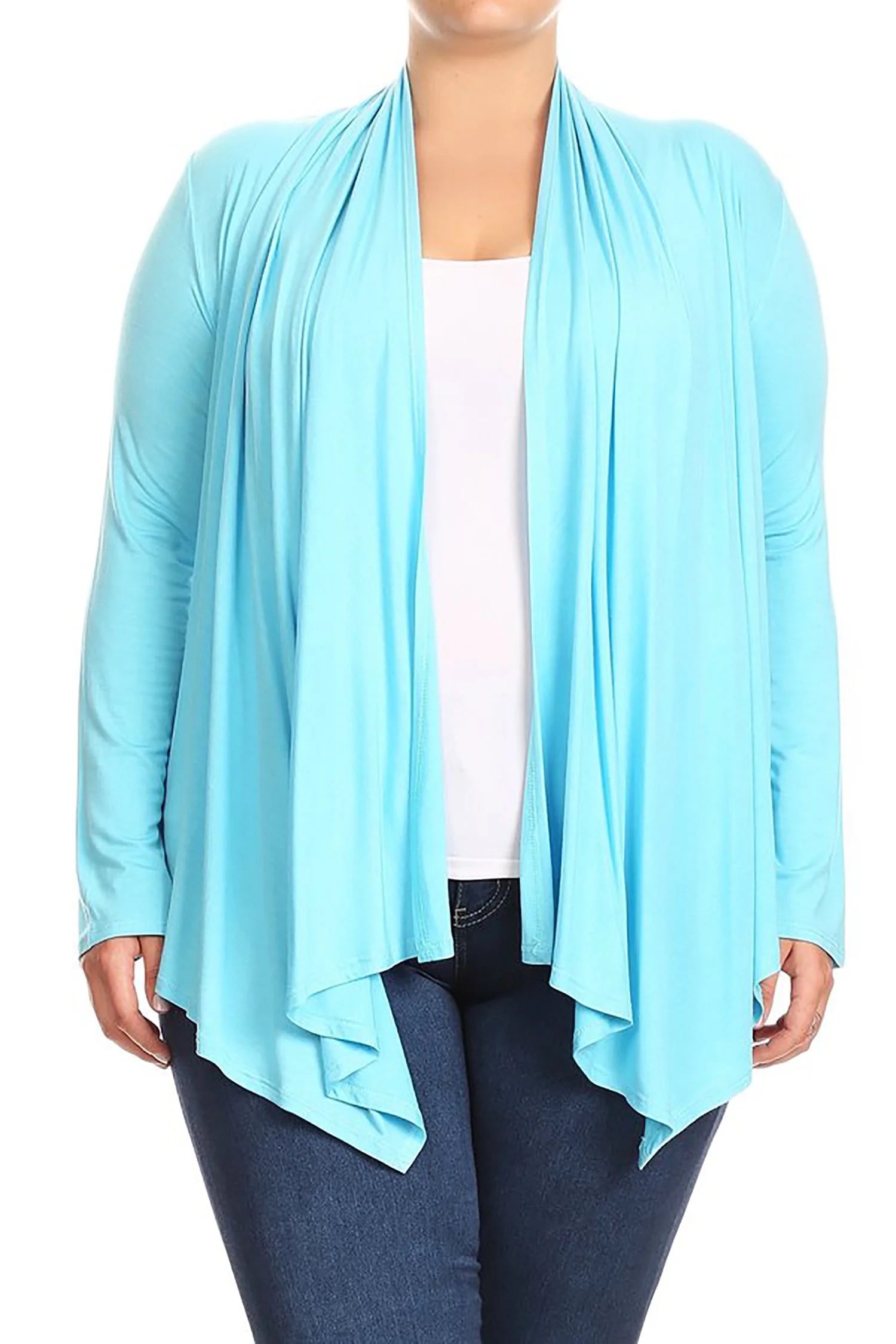 Women'S Solid Open Front Long Sleeve Lightweight Soft Basic Sweater Cardigan