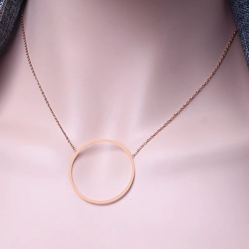 ZUUZ Minimalism Stainless Steel Chain Choker Circle Best Friends Pendant Necklace Women Accessories Chocker Neckless