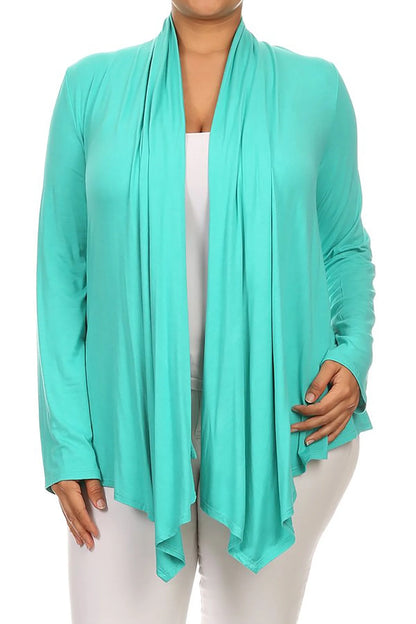 Women'S Solid Open Front Long Sleeve Lightweight Soft Basic Sweater Cardigan