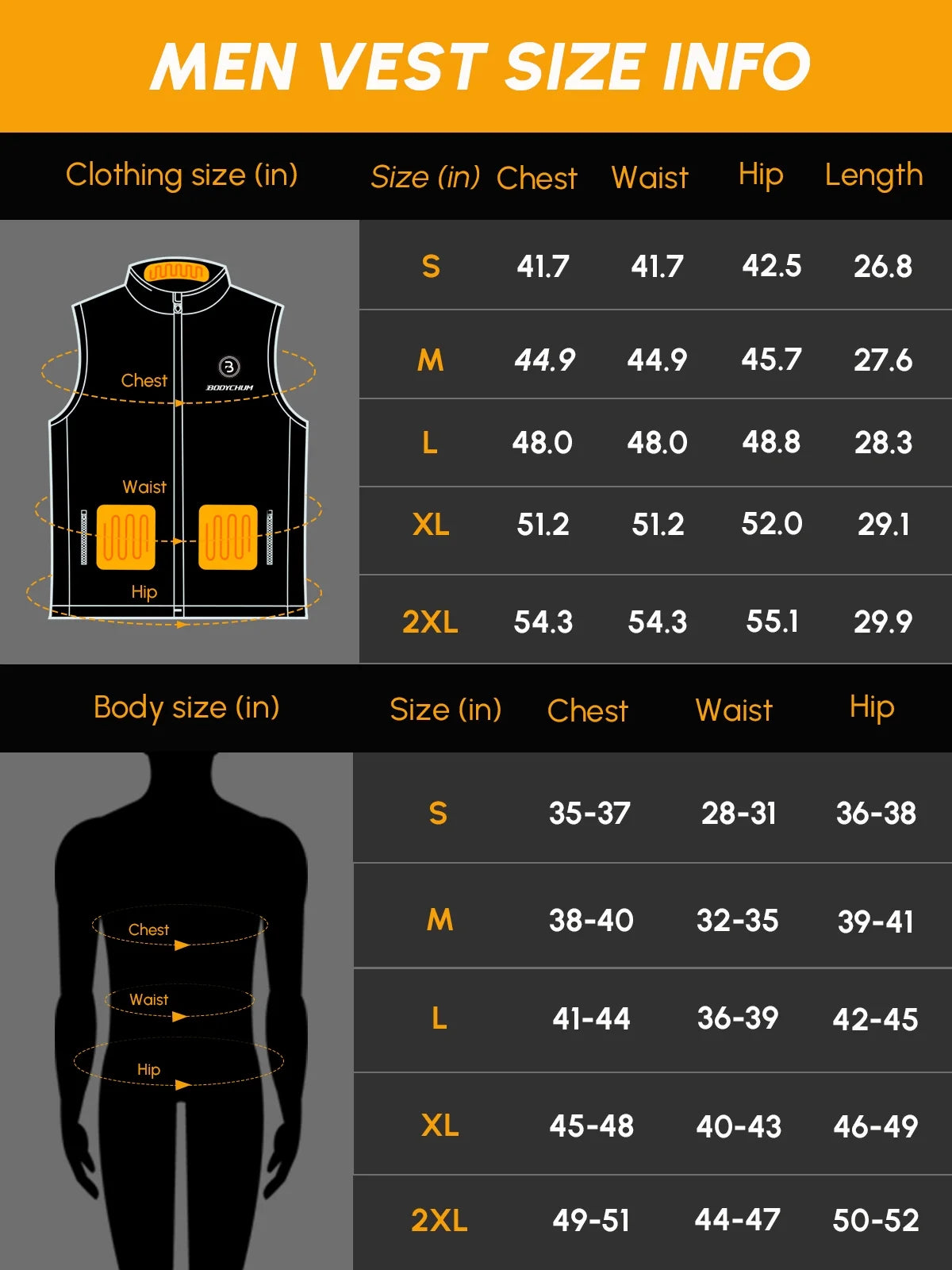 Men'S Heated Vest with No Battery Pack Inclouded, Stocking Stuffers Washable Lightweight Heated Coat with 6 Heating Zones for Skiing, Black, M